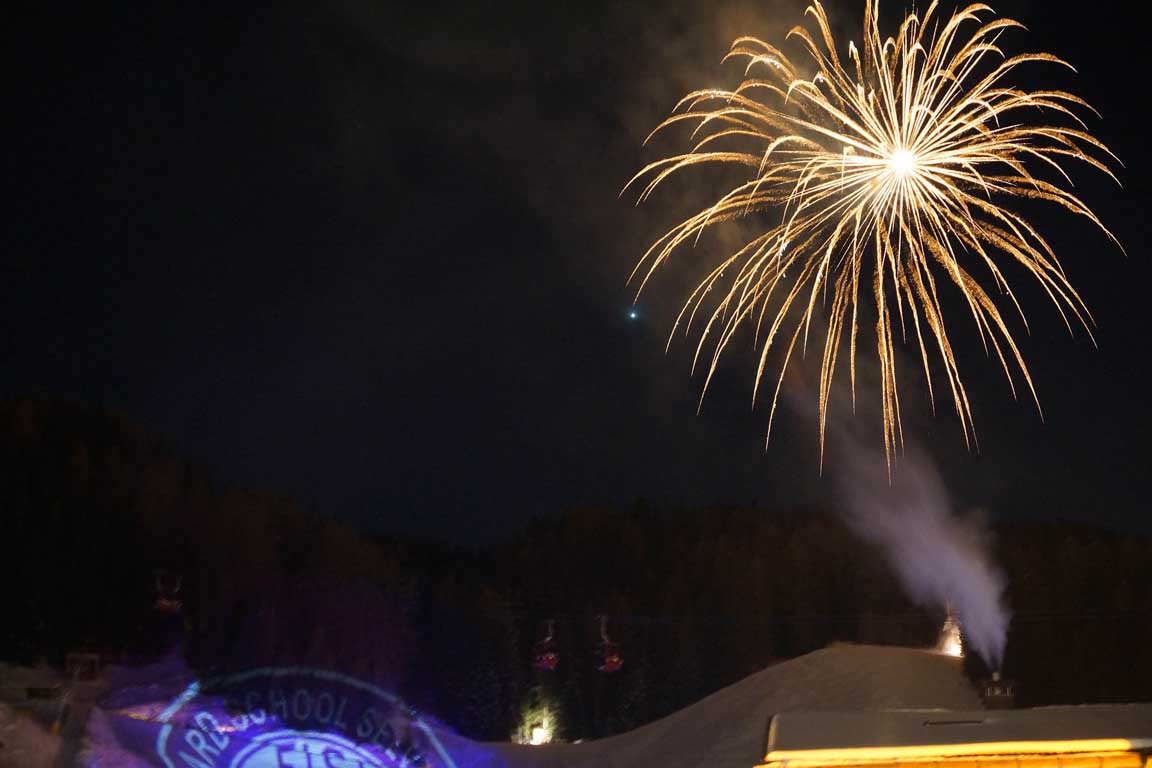 New Year fireworks in Selva Val Gardena
