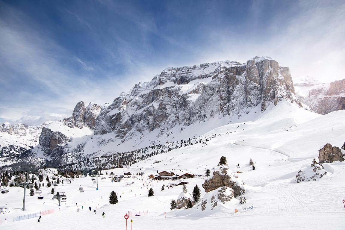 Wintersport in den Dolomiten Italien