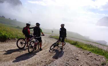 Mountain bike route on the Seceda