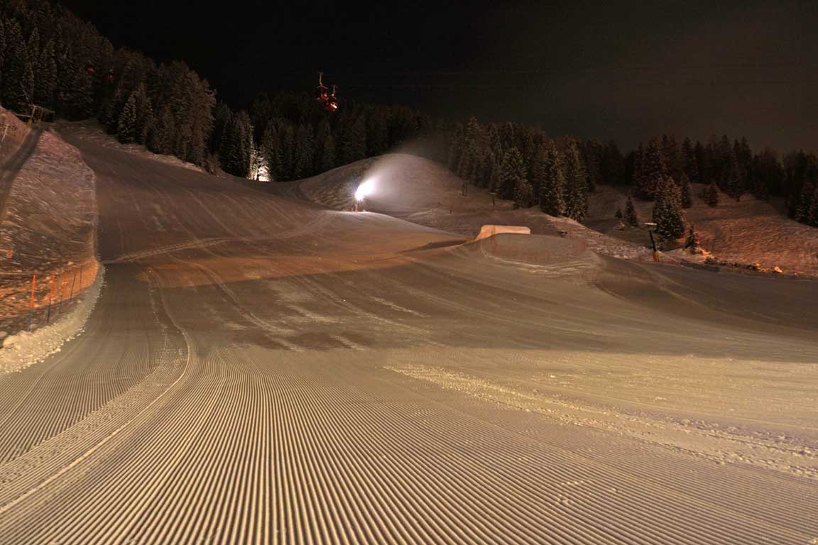 Ski run at night