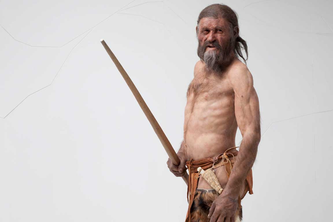 Ötzi Rekonstruktion in Bozen