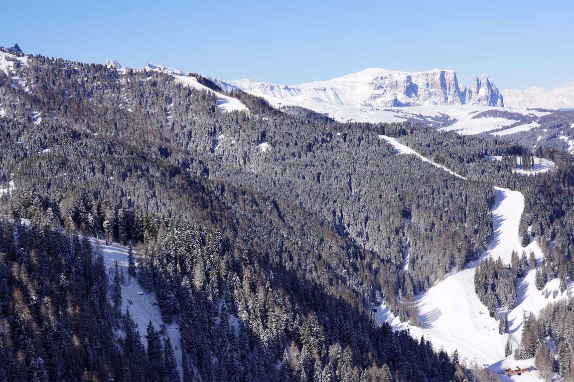 Ski piste Ciampinoi 3 voor de deur van het Garni Hotel
